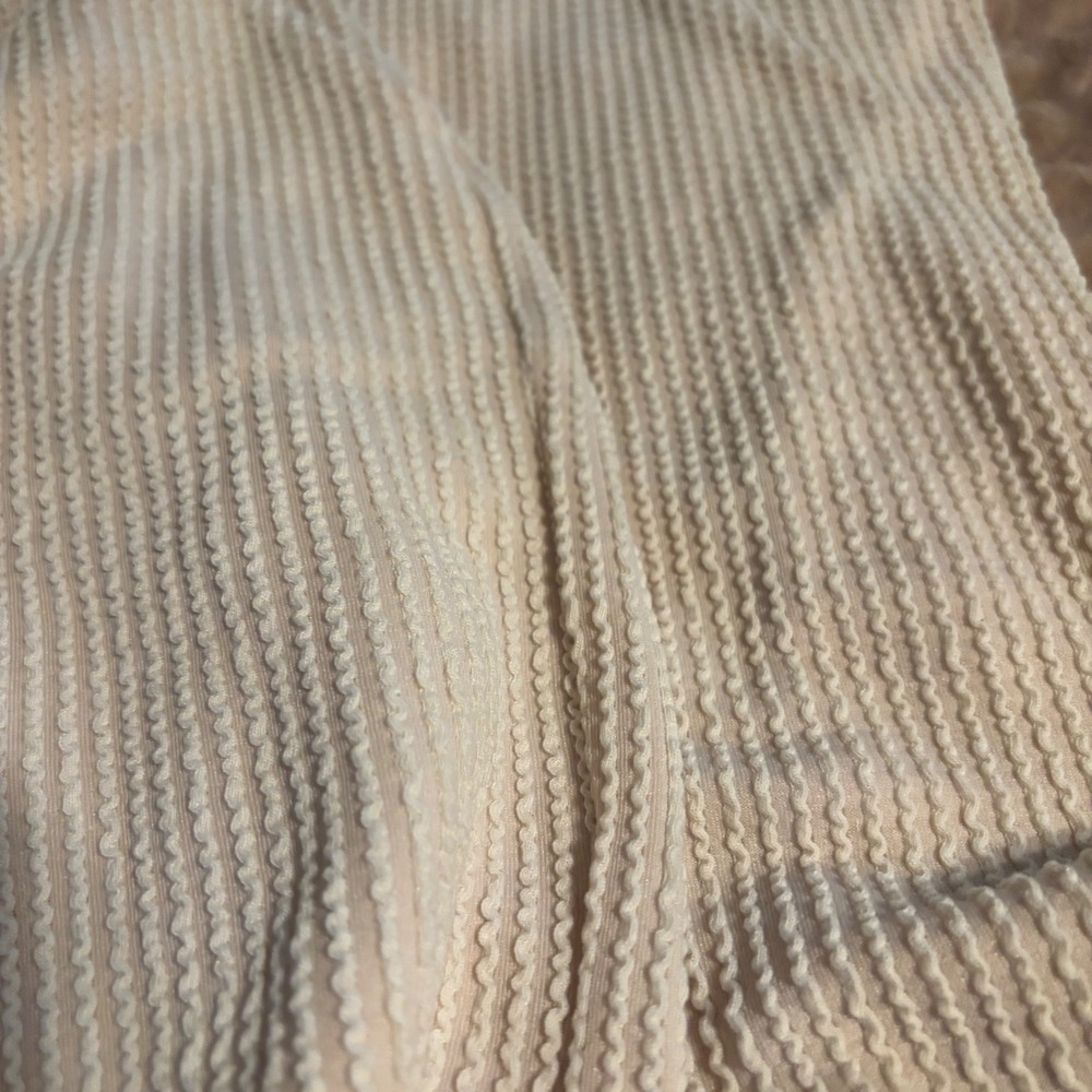 Zenana Cream Popcorn Textured Knit Lounge Set Top & Shorts L beige comfy fall - Picture 7 of 8